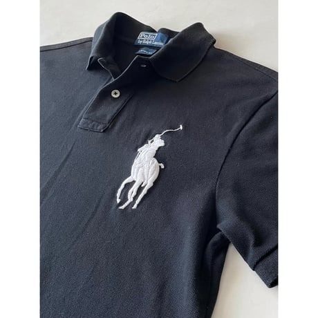 USED POLOラルフローレン BIGポニー　ポロシャツ　黒 M CUSTOM FIT