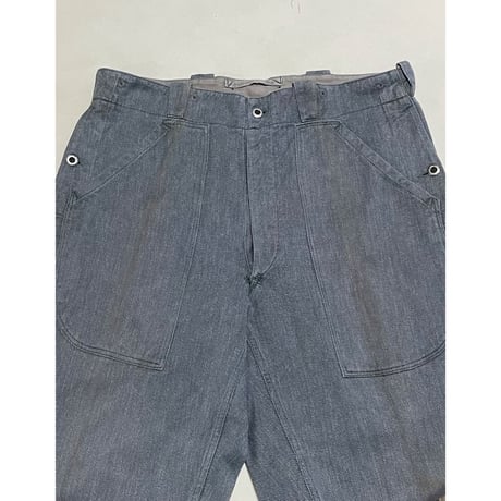 USED スイス軍　デニムワークパンツ 36/28相当 メタルボタン 46