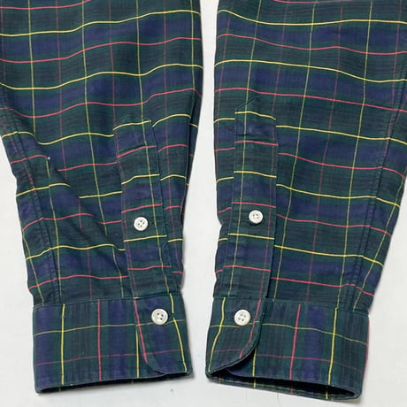 USED 90's POLOラルフローレン タータンチェック ボタンダウンシャツM