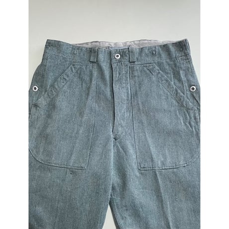 VINTAGE  60's スイス軍　デニムワークパンツ 前期型　45/80 アルミボタン
