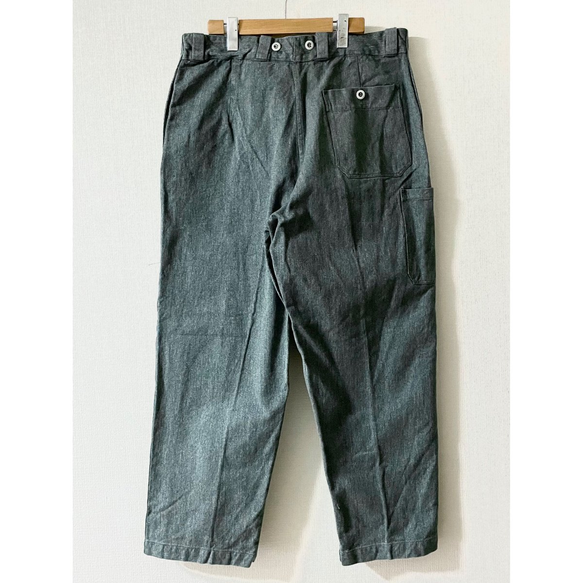 USED スイス軍 デニムワークパンツ 初期型 メタルボタン 36/28相当 2