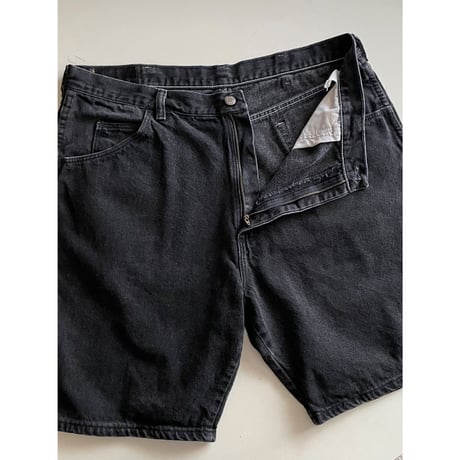 USED Wrangler ブラックデニムショートパンツ 36
