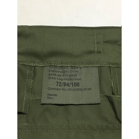 DEAD STOCK イギリス軍　ライトウェイトトラウザー 72/84/100 デッドストック ベイカーパンツ