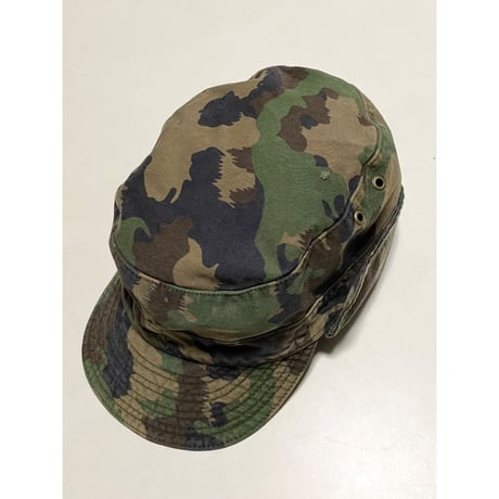 USED 90's スイス軍 TAZ90カモ　ワークキャップ 60