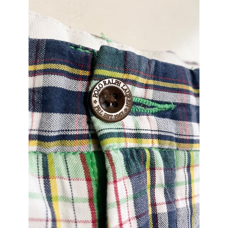 USED POLO ラルフローレン マドラスチェックショートパンツ 38 USED POLO ラルフローレン マドラスチェックショートパンツ 38