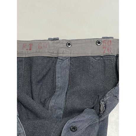 USED スイス軍　デニムワークパンツ 36/28相当 メタルボタン 46