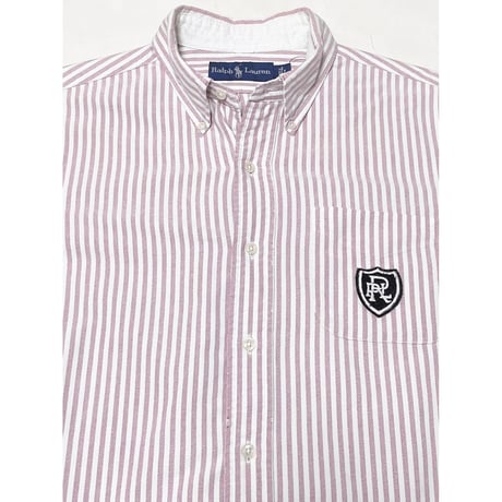 USED Ralph Lauren オックスフォードストライプボタンダウンシャツ L