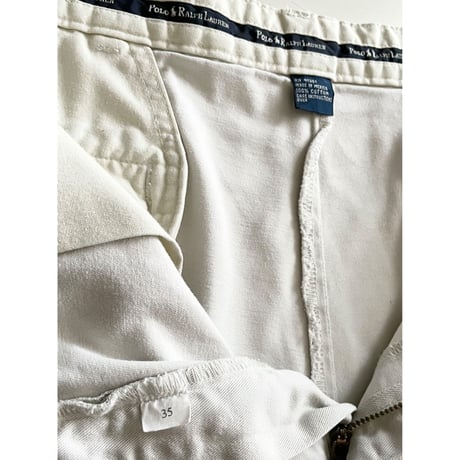 USED POLO ラルフローレン ツータックチノショーツ35 アイボリー