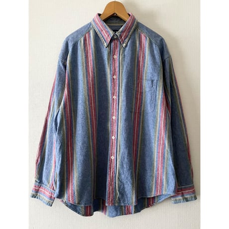 USED 90's OLD  GAP ストライプデニムシャツ XL
