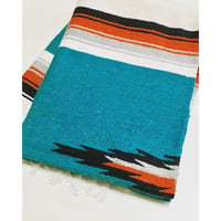 エルパソサドルブランケット ダイアモンドセンター TEAL  210cm×150cm