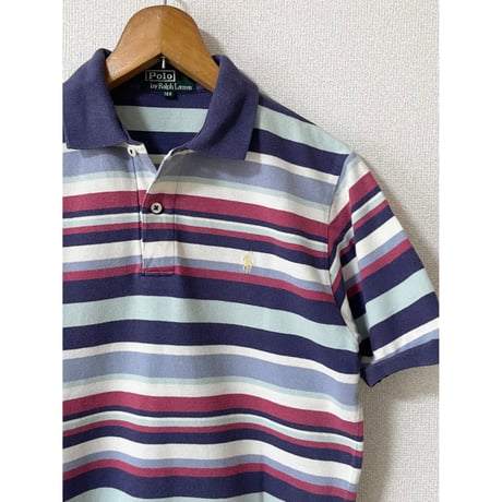 USED 90's POLOラルフローレン ボーダーポロシャツ　ボーイズ160