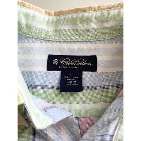 USED Brooks Brothers ブルックスブラザーズ　マルチカラーストライプ　ボタンダウンシャツ L 1