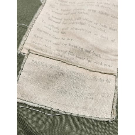 VINTAGE 40's US ARMY M-48フィッシュテールパーカー MEDIUM