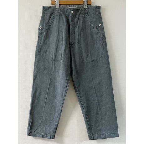 USED スイス軍　デニムワークパンツ 34/28相当 メタルボタン 49