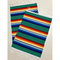 エルパソサドルブランケット サラペ ランチョンマット TEAL