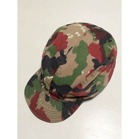 USED 80's スイス軍 M83 アルペンカモ　ワークキャップ L