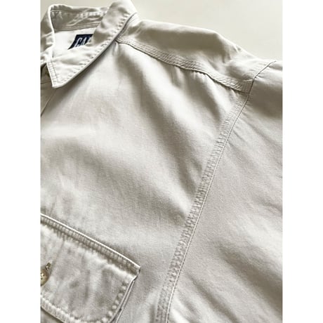 USED 90's OLD  GAP ワークシャツ L アイボリー