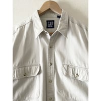 USED 90's OLD  GAP ワークシャツ L アイボリー