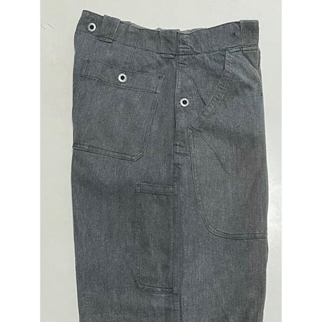 USED スイス軍　デニムワークパンツ 34/28相当　メタルボタン 65