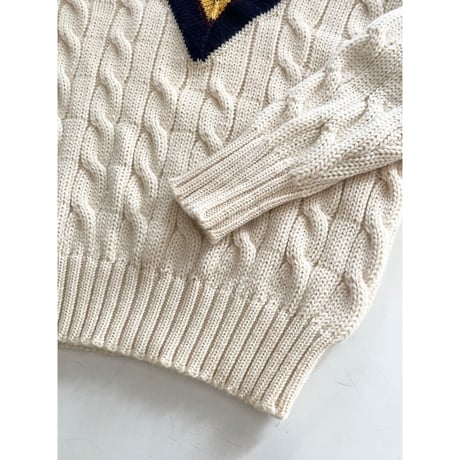 USED 90's POLO ラルフローレン チルデンニット M