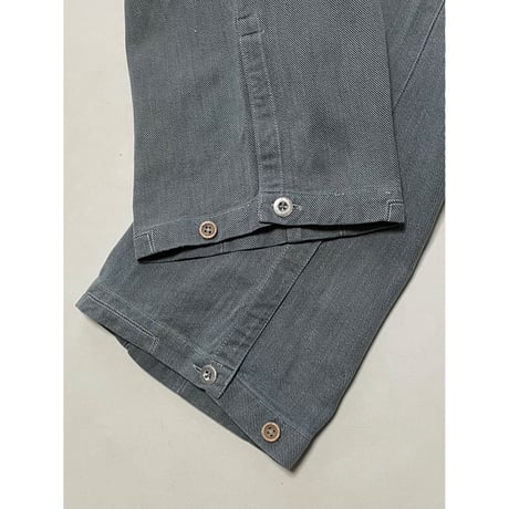 USED スイス軍　デニムワークパンツ　メタルボタン 32/28相当 37