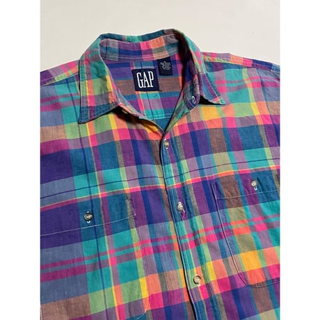 USED OLD GAP 90's マドラスチェックシャツ M