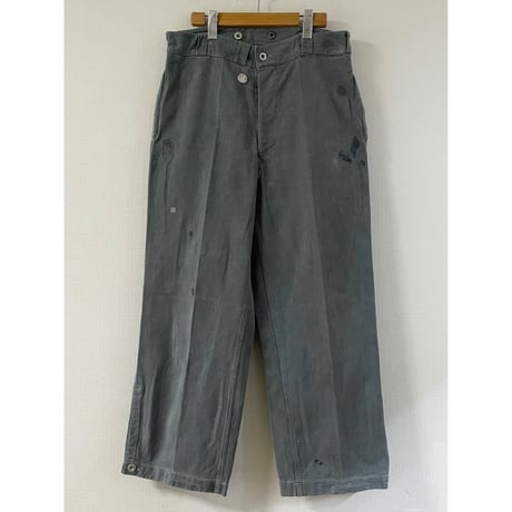 USED スイス軍　デニムワークパンツ　メタルボタン 32/28相当 37