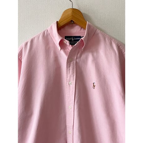 USED POLO ラルフローレン オックスフォード B/D シャツ ピンク 15-32