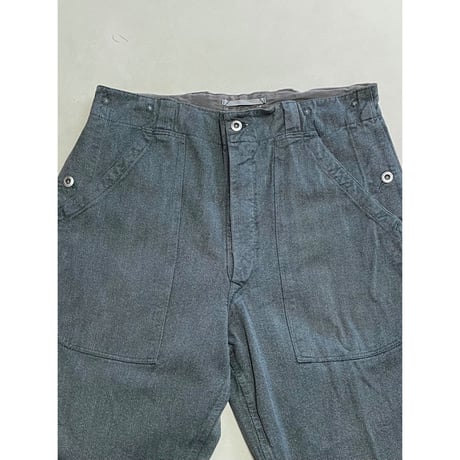USED スイス軍　デニムワークパンツ 34/28相当 メタルボタン 49
