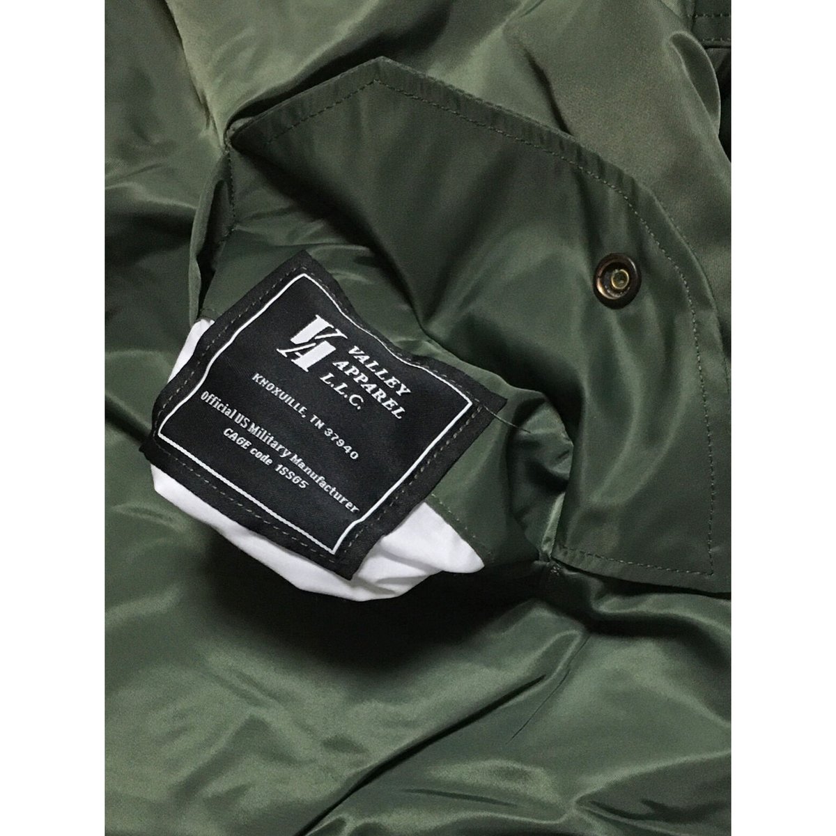 VALLEY APPAREL バレイアパレル MA-1 オリーブ MADE in USA | VALLEY APPAREL バレイアパレル MA-1 オリーブ MADE in USA |