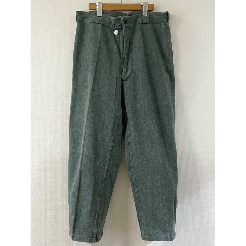 USED スイス軍 デニムワークパンツ 36/30相当 裾口ボタン仕様 44 USED スイス軍 デニムワークパンツ 36/30相当 裾口ボタン仕様 44