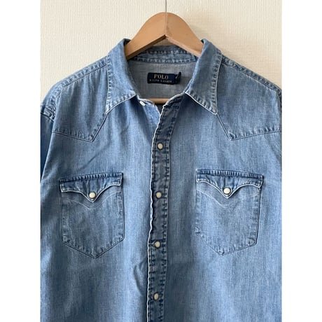 USED POLO ラルフローレン デニムウエスタンシャツ  XL