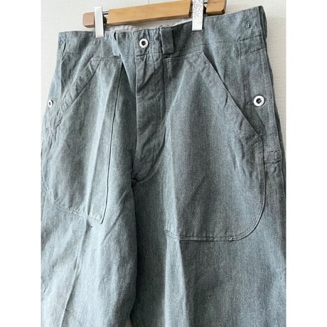 VINTAGE  60's スイス軍　デニムワークパンツ 前期型　45/80 アルミボタン