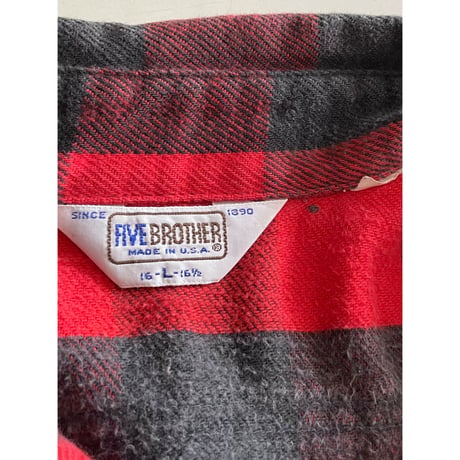 USED FIVE BROTHER バッファローチェック　ネルシャツ L