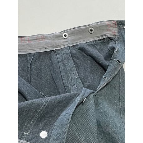 USED スイス軍　デニムワークパンツ　メタルボタン 36/30相当 28