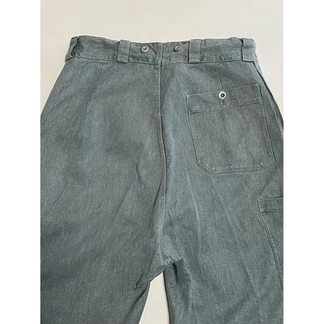 VINTAGE 60〜70's スイス軍　デニムワークパンツ 前期型 アルミボタン　45/76