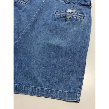 USED POLO ラルフローレン 90's ツータックデニムショートパンツ  ANDREW SHORT 35