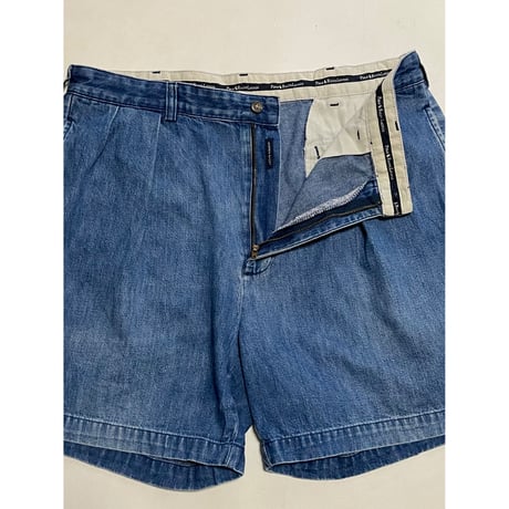 USED POLO ラルフローレン 90's ツータックデニムショートパンツ  ANDREW SHORT 35