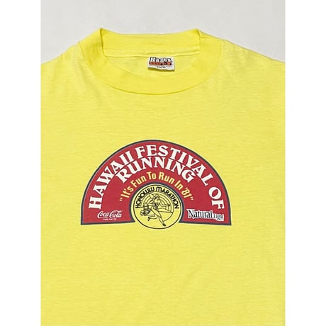 USED 80's USA製 HANES BEEFY ホノルルマラソンTシャツ　M