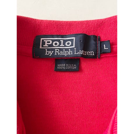 USED 90's POLOラルフローレン Made in USA スムースボーダーポロシャツ L