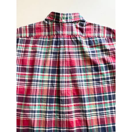 USED ラルフローレン ボタンダウンマドラスチェックシャツ  L