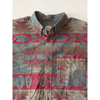 USED Cabela's ネイティブ柄　コットンシャモアボタンダウンシャツ L