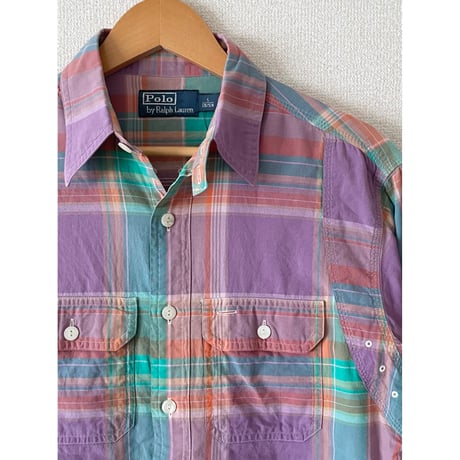 USED Ralph Lauren マドラスチェックワークシャツ S