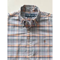 USED ラルフローレン CUSTOM FIT オックスフォード　ボタンダウンシャツ BLUE