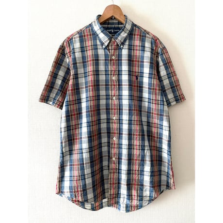 USED POLO ラルフローレン マドラスチェックシャツ CUSTOM FIT L