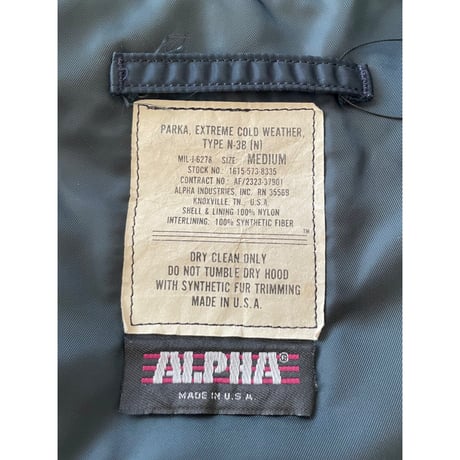 USED ALPHA N-3B ネイビー MEDIUM Made in USA