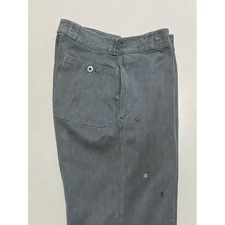 USED スイス軍　デニムワークパンツ　メタルボタン 32/28相当 37