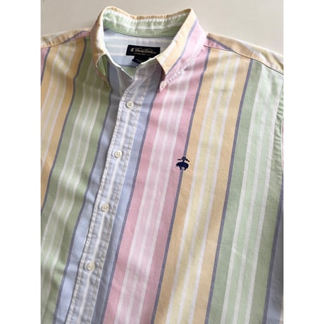 USED Brooks Brothers ブルックスブラザーズ　マルチカラーストライプ　ボタンダウンシャツ L 1