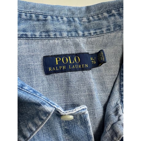 USED POLO ラルフローレン デニムウエスタンシャツ  XL