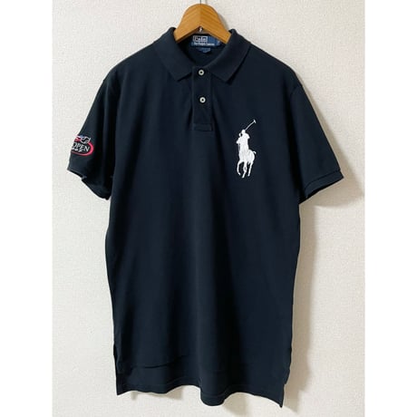 USED POLO ラルフローレン BIGポニー　ポロシャツ　黒  Mサイズ US OPEN